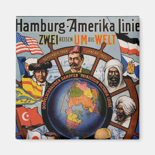 Hamburg-Amerika-Poster Magnet