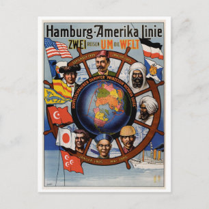 Hamburg-Amerika-Poster Postkarte