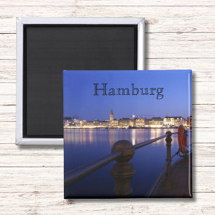 Hamburg Binnenalster blaue Stunde Magnet