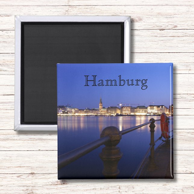 Hamburg Binnenalster blaue Stunde Magnet (Von Creator hochgeladen)