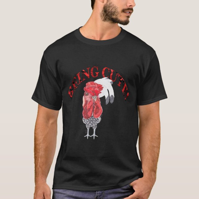 HAMBURG CHICKEN BEING CUTE T-Shirt (Vorderseite)