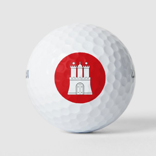 Hamburg city flag Germany symbol Golfball (Vorderseite)