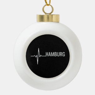 Hamburg City Heartbeat Keramik Kugel-Ornament
