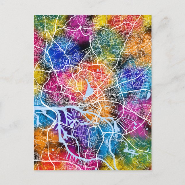 Hamburg City Map Postkarte (Vorderseite)