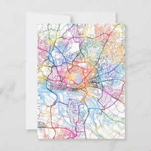 Hamburg City Map Postkarte