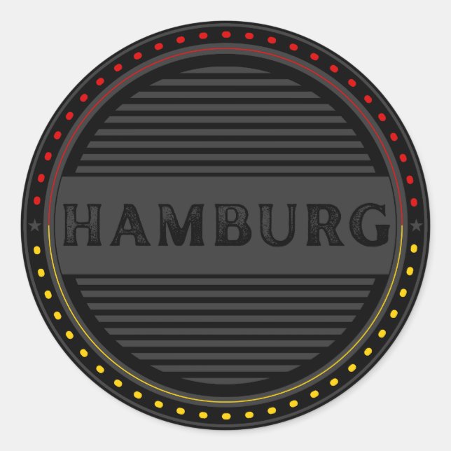 Hamburg City Pride Emblem – German Identity Runder Aufkleber (Vorderseite)