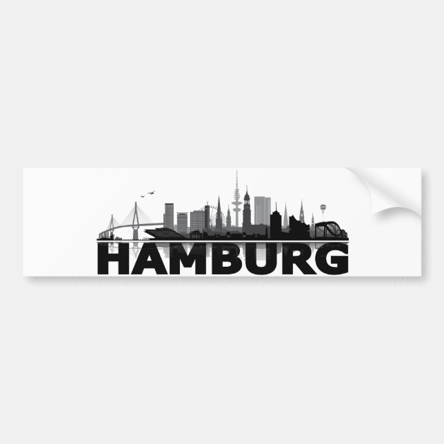 Hamburg City Skyline Autoaufkleber / Aufkleber (Vorne)