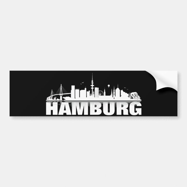 Hamburg City Skyline Autoaufkleber / Aufkleber (Vorne)