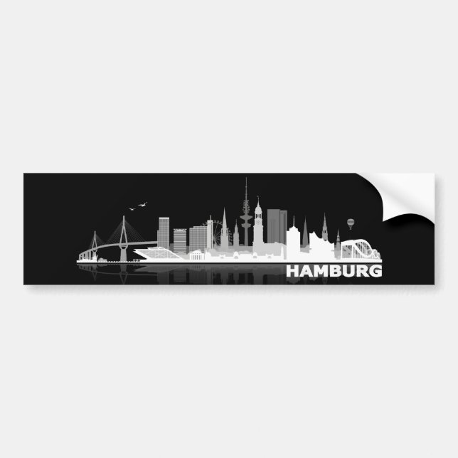 Hamburg City Skyline Autoaufkleber / Aufkleber (Vorne)