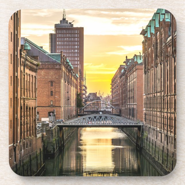 Hamburg CityScape Getränkeuntersetzer (Vorderseite)