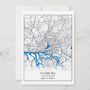 Hamburg Deutschland City Map Koordinaten Feiertagskarte