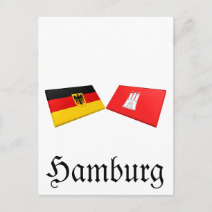 Hamburg, Deutschland Flag Tiles Postkarte