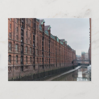 Hamburg Deutschland Kanal Lagerhäuser im Winter Postkarte