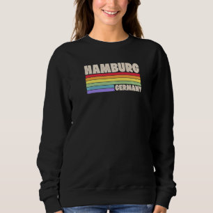 Hamburg Deutschland Rainbow Gay Pride Merch Retro  Sweatshirt