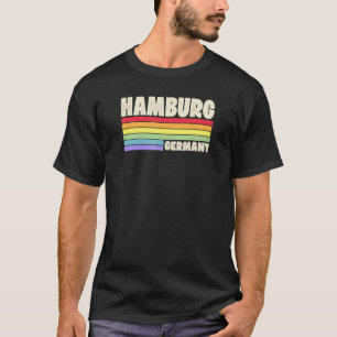 Hamburg Deutschland Rainbow Gay Pride Merch Retro  T-Shirt