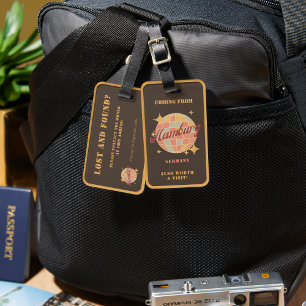 Hamburg Deutschland Retro Vintage Travel Gepäckanhänger