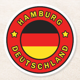 Hamburg Deutschland Runder Pappuntersetzer