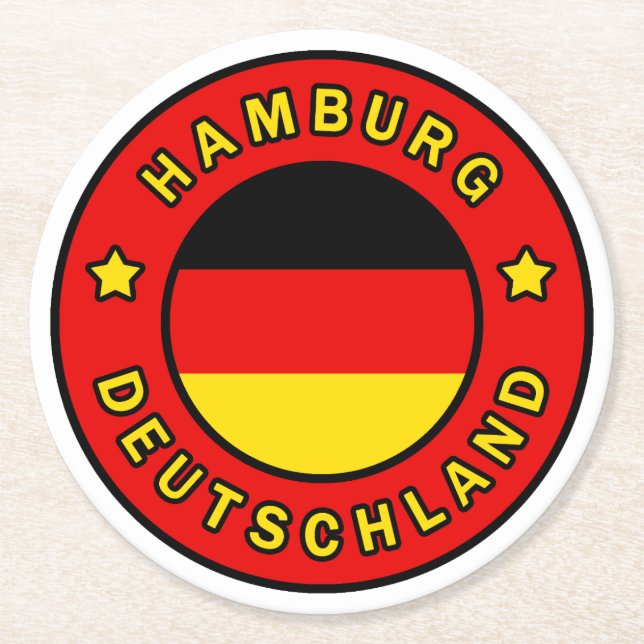 Hamburg Deutschland Runder Pappuntersetzer (Vorderseite)