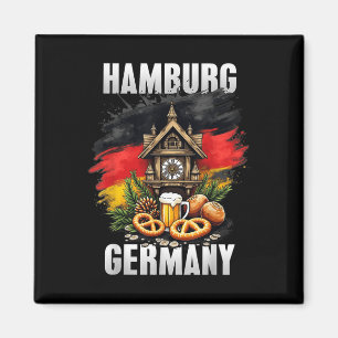 Hamburg Deutschland Souvenir German Flag Travel Magnet
