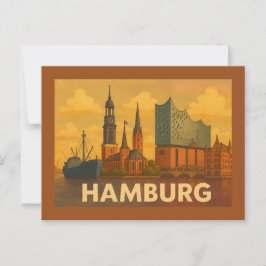 Hamburg Deutschland Stadt Kunst Postkarte