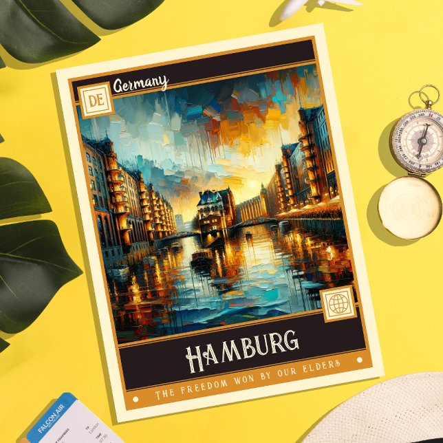 Hamburg, Deutschland | Vintage Malerei Postkarte (Von Creator hochgeladen)