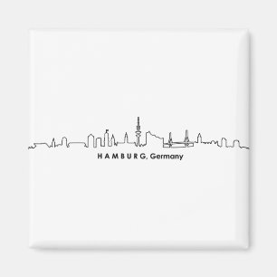 HAMBURG Elbe Deutschland City Skyline Silhouette Magnet