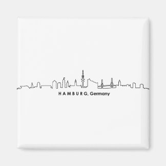HAMBURG Elbe Deutschland City Skyline Silhouette Magnet