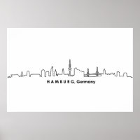 HAMBURG Elbe Deutschland City Skyline Silhouette