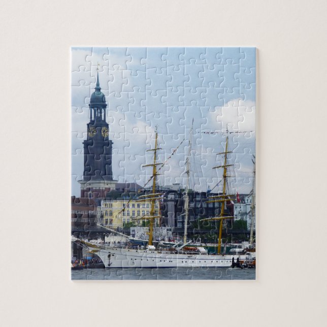 Hamburg Hafen Hafen Hafen Michel Deutschland Rezep Puzzle (Vertikal)