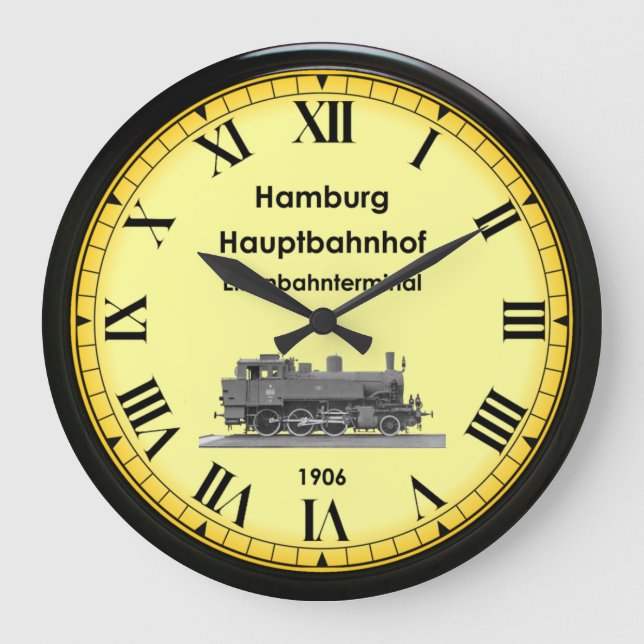 Hamburg Hbf Station ~ Deutschland ~ 1906 ~ Große U Wanduhr (Vorderseite)