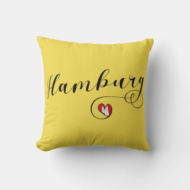 Hamburg Heart Throw Pillow, Deutschland Kissen (Vorderseite)