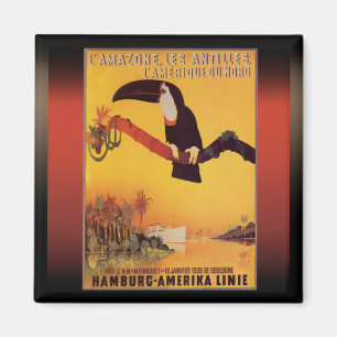 Hamburg Kreuzfahrt Werbung Vintage Magnet