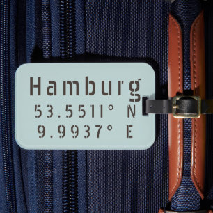 Hamburg Latitude Longitude Gepäckanhänger