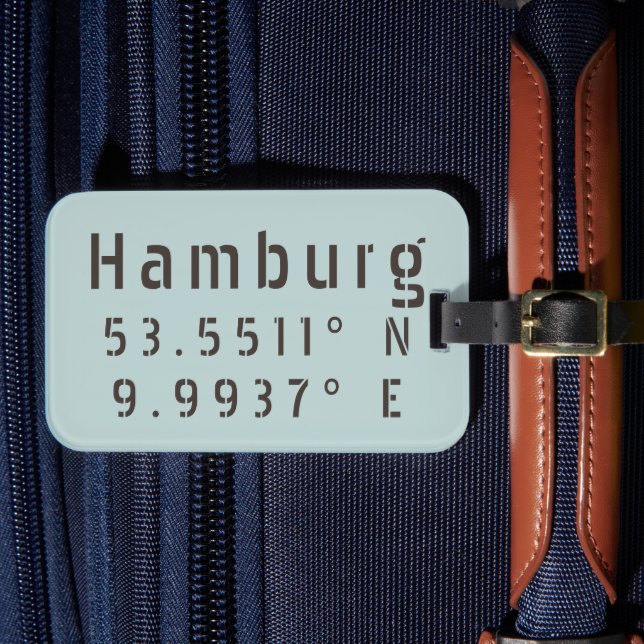 Hamburg Latitude Longitude Gepäckanhänger (Vorderseite Insitu 4)