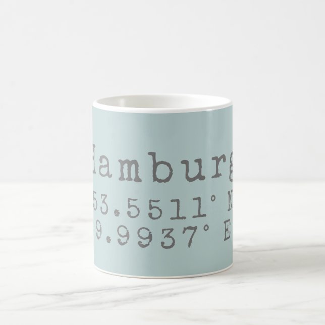 Hamburg Latitude Longitude Kaffeetasse (Mittel)