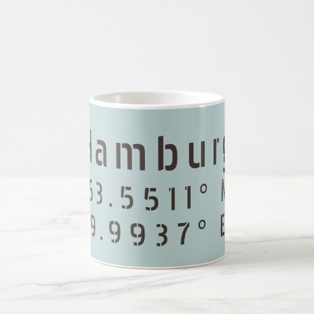 Hamburg Latitude Longitude Kaffeetasse (Mittel)
