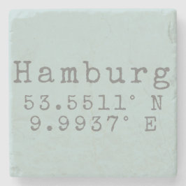 Hamburg Latitude Longitude Steinuntersetzer