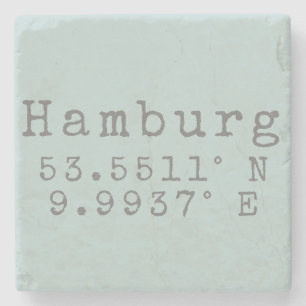 Hamburg Latitude Longitude Steinuntersetzer