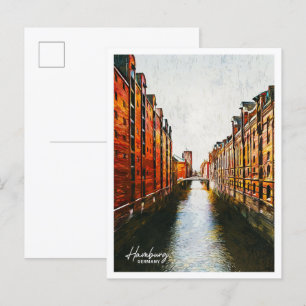 Hamburg - Ölindustrie in der Stadt Postkarte