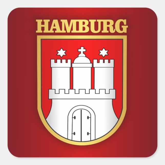 Hamburg Quadratischer Aufkleber (Vorderseite)