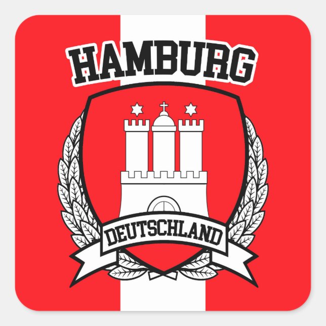 Hamburg Quadratischer Aufkleber (Vorderseite)