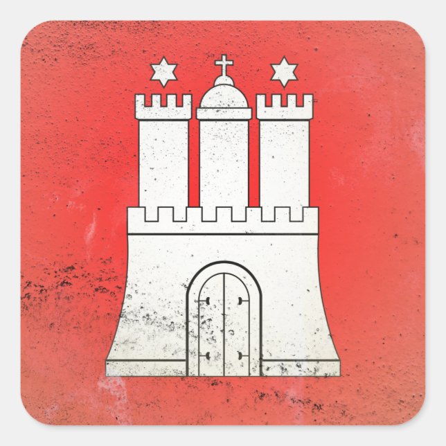 Hamburg Quadratischer Aufkleber (Vorderseite)