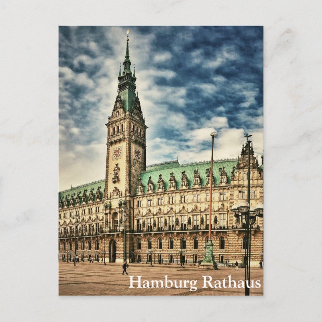 Hamburg Rathaus, Deutschland Postkarte (Vorderseite)