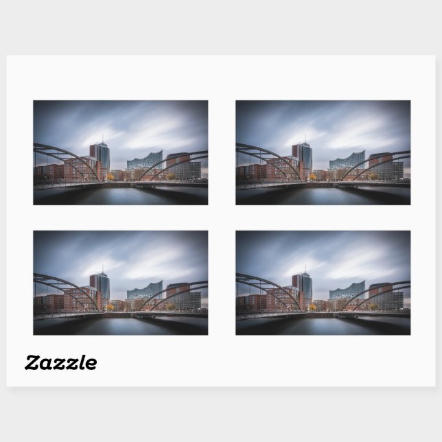 Hamburg Rechteckiger Aufkleber (Blatt)