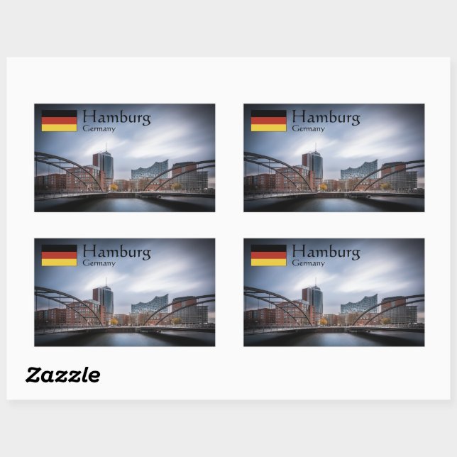 Hamburg Rechteckiger Aufkleber (Blatt)