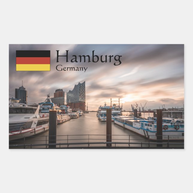 Hamburg Rechteckiger Aufkleber (Vorderseite)