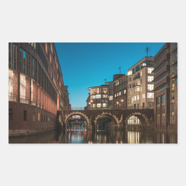 Hamburg Rechteckiger Aufkleber (Vorderseite)