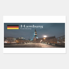 Hamburg Rechteckiger Aufkleber