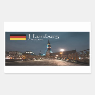 Hamburg Rechteckiger Aufkleber