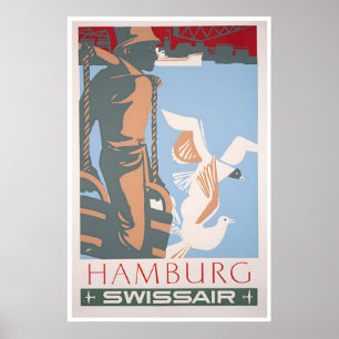 Hamburg-Reiseplakat Swiss Air Art Deutschland Druc Poster